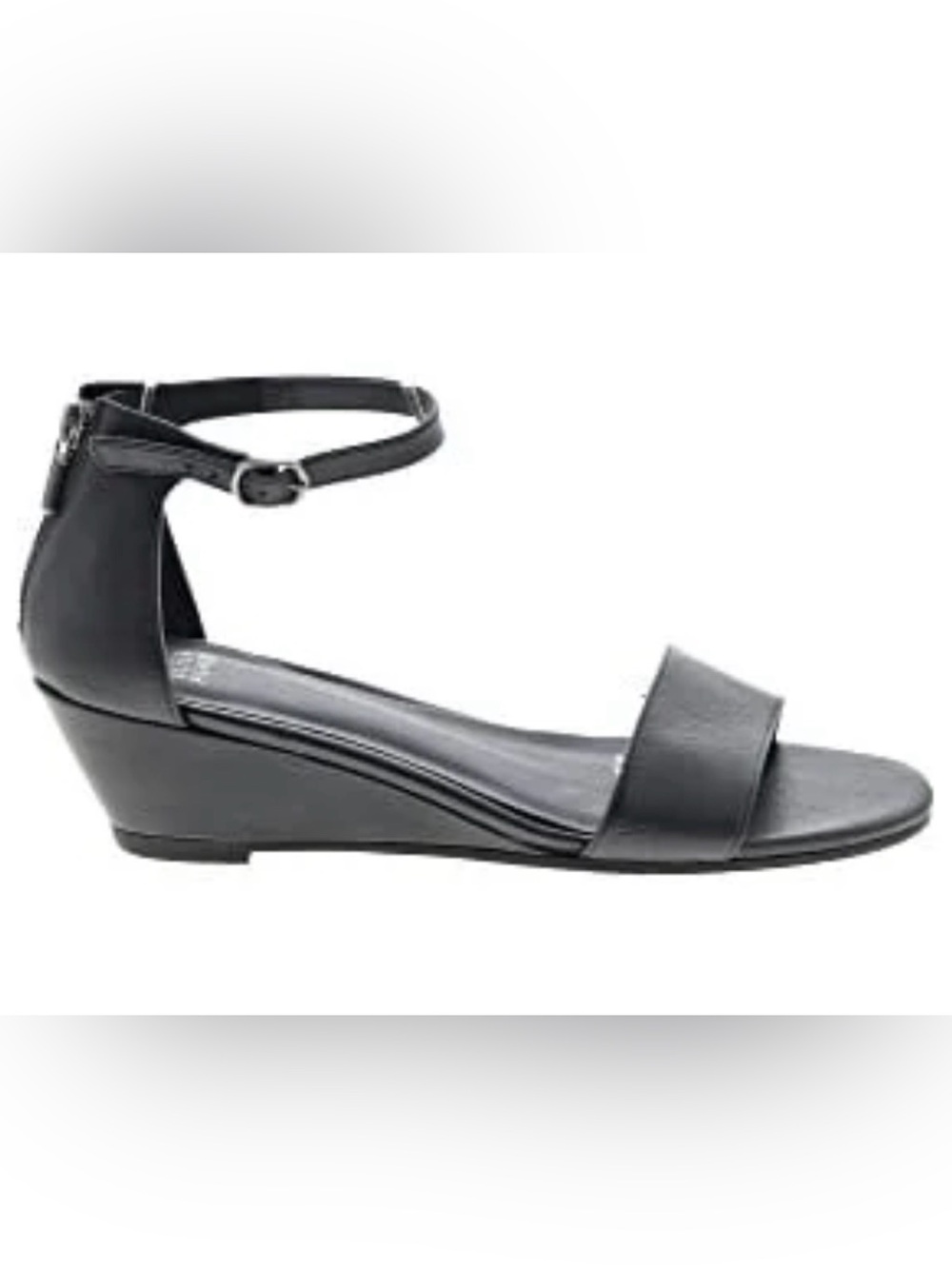 Eileen Fisher + Wedge Sandal with Ankle Strap + Size 9